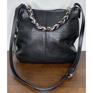 Brighton Purse Handbag Bahamas Black Barbados Tote Crossbody Leather Snake